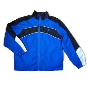 STARTER Youth Mesh Lined Windbreaker Jacket size M (8) Blue White/Black Stripe